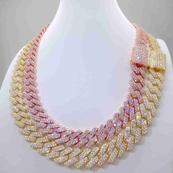 fashion new style miami sterling silver 925 rope chains vvs moissanite cuban link chain